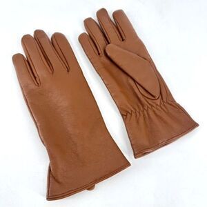 EXCELLED Leather Driving Gloves Cashmere Lined Brown Medium Buttery soft